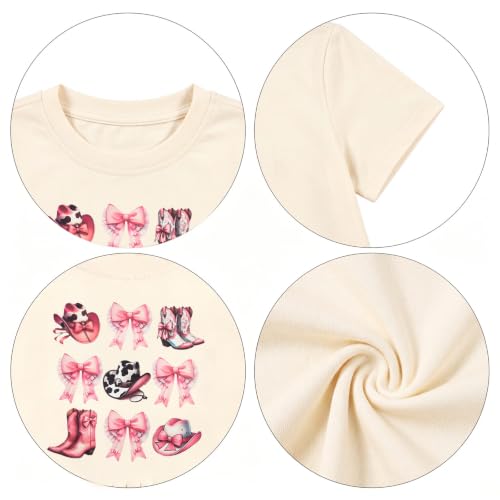 Image of Girls Western Shirt Cowgirls Embroidered Country Concert T Shirt Graphic Horseback Rider Tassel Fringe Tee Tops