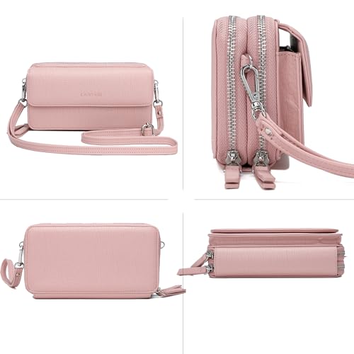 Image of Lanyani RFID Crossbody Wallet Wristlet Purse with Phone Pocket For Women Vegan Leather