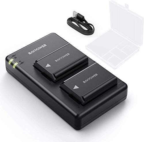 NP-FW50 RAVPower Camera Batteries Charger Set with Battery Case for Sony A6000 A6400