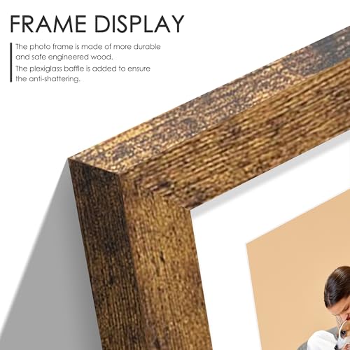 Image of DUENPY 14x32 Picture Frame 4x6 Collage Picture Frame Displays Fifteen 4x6 inch Photos Collage Wall Decor Wall Hanging Brown