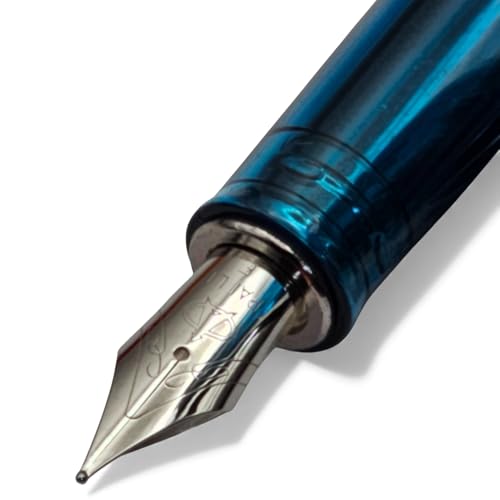 Image of THE VENTI Fountain Pen - Acrylic VAC Filler, Schmidt Nib (Fine),Vaccum Filling Pen, Best Pen Gift Set for Men & Women, Professional, Executive, Office, Nice Pens,Return Gift (F013-Blue)