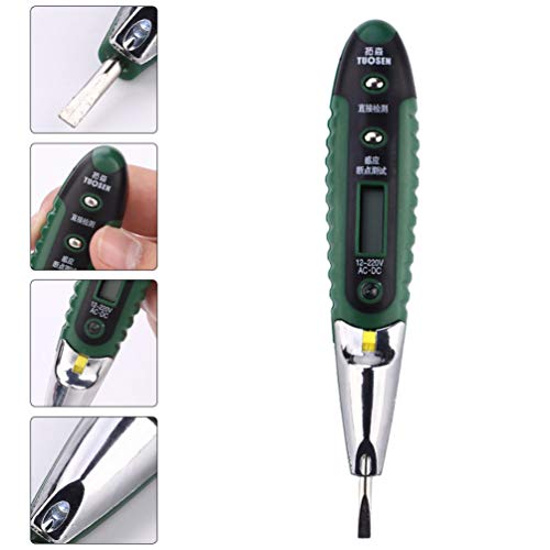 ULTECHNOVO Caneta Teste de Tensão Digital LED Indução Caneta Teste de Detector de Tensão (Verde)