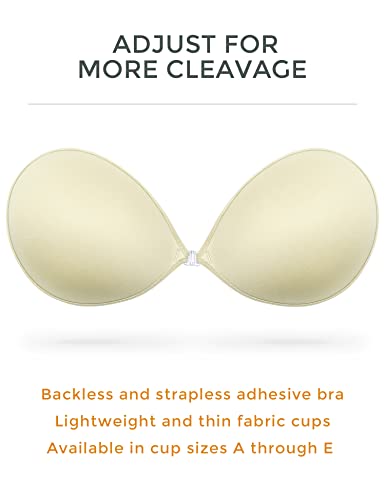 Image of Wingslove Adhesive Bra Reusable Strapless Self Silicone Push-up Invisible Sticky Bras for Backless Dress