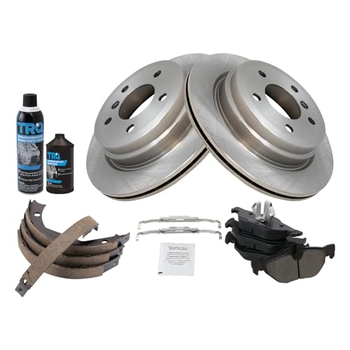 Image of TRQ Rear Brake Pad & Rotor Kit Semi-Metallic Compatible with 2007-2013 BMW 328i 2009-2013 328i xDrive 2007-2008 328xi 2013-2015 X1