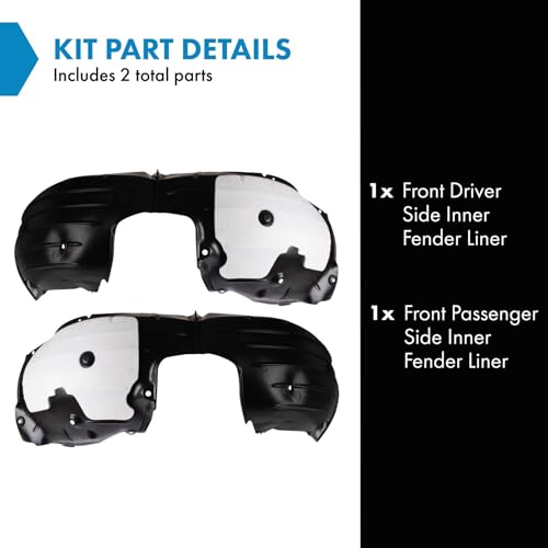 Image of TRQ Front Inner Fender Liner Set Compatible with 2019-2023 Mazda 3 MA1248153 MA1249153