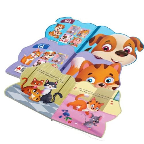 Image of My First Board Book Animals (Set of 5 Books) - Monkey, Cow, Dog, Elephant, Cat - Die-Cut Board Book for Kids - Shaped Board Books - Age 2+