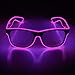 KingCorey Ilumina El Wire Neon Rave Glasses Glow Flashing Gafas de Sol LED Disfraces para Fiesta, EDM, Halloween (Rosa)