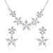 Produktbild Joeyan Schmuckset Schöne Blume Kristall Vergoldet Chandelier-Ohrringe Anhänger Halskette Charme Frauen Hochzeit, Weiß