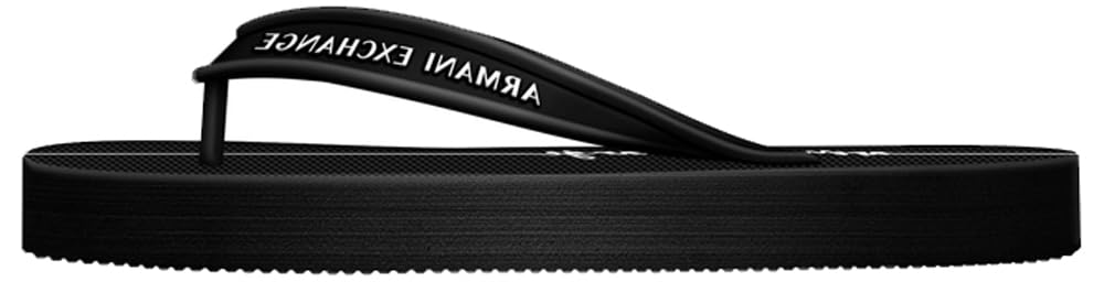 Armani Exchange Mujer Black Op White Chanclas Para Cooper, Essential, Con Logotipo Impreso, 37 Eu