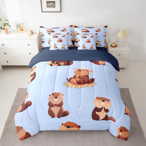Cute Beaver Comforter Set with...