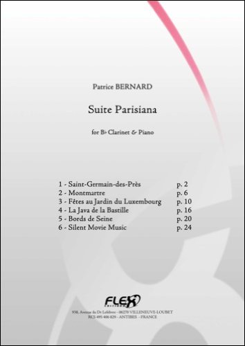Partition Clarinette et Piano Suite Parisiana pour concerts