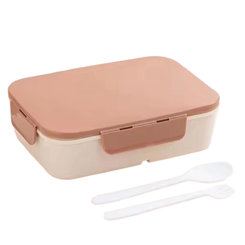 Vjsujehgy Leakproof& Waterproof 1200ml Flip-Top Lunch Box 1pc for Outdoor Use Portable Design for College Brown A