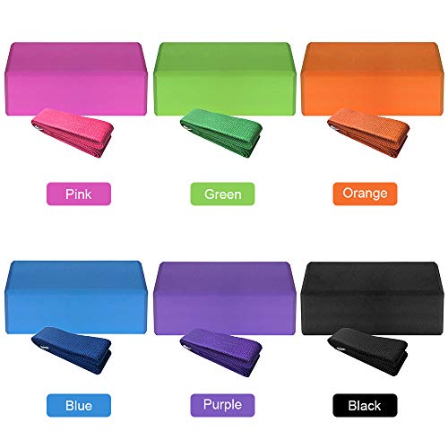 Bloco de Ioga, Andoer 1 pcs Blocos de EVA Yoga 1 pcs Alça de ioga de algodão Blocos de estabilidade