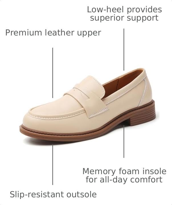 Image of Loafers for Women Black Penny Loafer Business Casual Shoes Women's Loafers & Slip-Ons Ladies Flats Comfortable Dressy