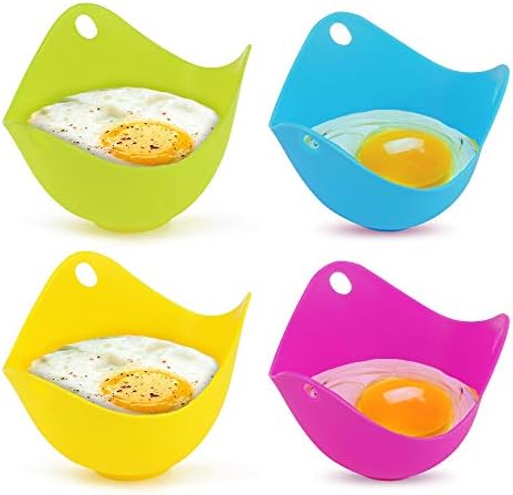 Winkeyes 4pcs Silicone Egg Poacher Cups Poach Pods Work with Egg Poacher Pan, Cookware, Boiler Steamer, Microwave