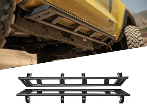 DV8 Offroad Rock Sliders for 2023-2025 Chevy Colorado & GMC Canyon | Provide Medium-Duty Protection to Side Panels | High-Clearance Design | Mount to The Vehicle Body | 4mm Tube & Plate Steel Design