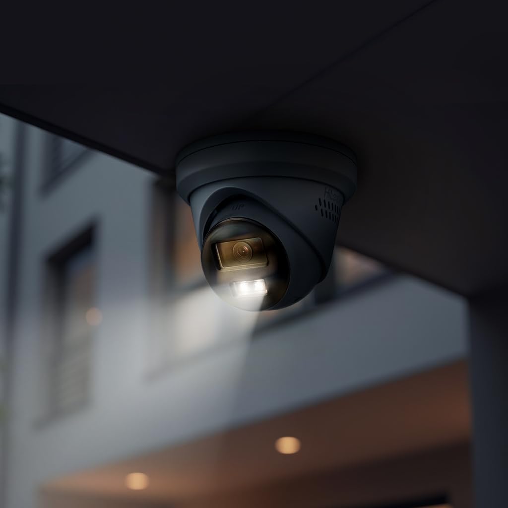 HiLook® by HIKVISION Überwachungskamera Set 8X 8MP 4K Turret PoE mit KI Personen und Fahrzeugerkennung und Hybrid Light Nachtsicht wetterfest IP67 NVR 8CH 2TB HDD App Steuerung Plug and Play
