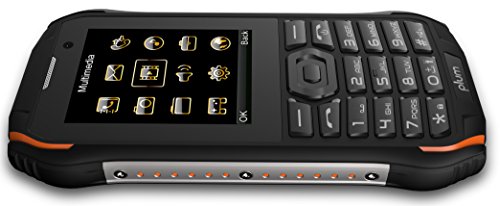 image for Plum Ram 7-4G Rugged Unlocked Phone Water Shock Proof, Black Orange
