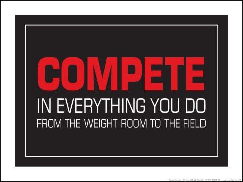 Compete in Everything You do from The Weight Room to The Field 18" X 24" Poster