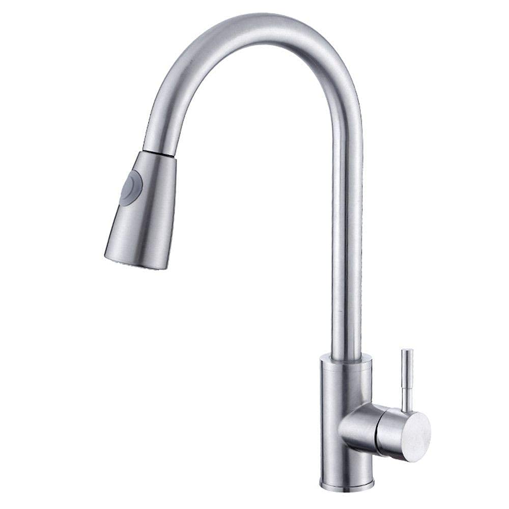 Robinet de cuisine mitigeur chaud et froid inox 304 à deux sorties