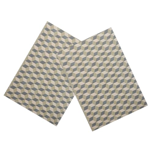 JOINPAYA 2pcs Doll House Flooring Self-Adhesive Miniature Tile for Kitchen Bathroom Living Room Bedroom Decor Realistic Design for Dollhouse Layouts