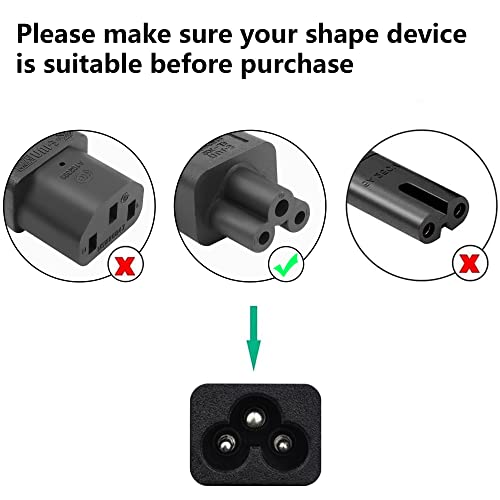 GELRHONR 90°C5 Cloverleaf Mickey Mouse Power Cable, 3Pin BS 1363 to C5 AC Power Cord,Cloverleaf Lead for Laptop PC Monitors,Computer, Printer, Scanners-1.5M/4.9Ft (Left Angle C5)