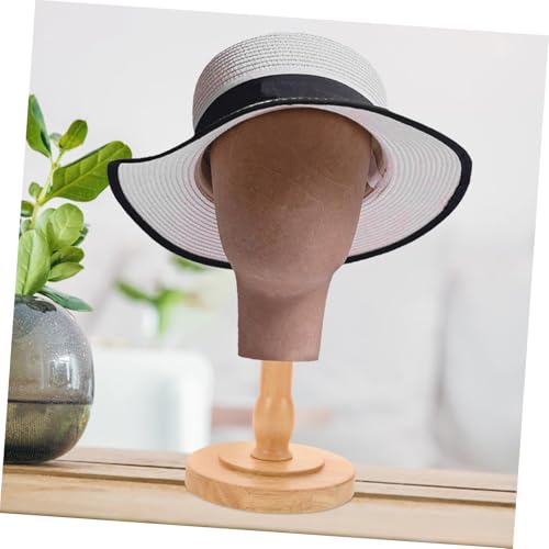 Base de maniquí PRETYZOOM de madera natural para evitar caídas al peinar y decorar 4