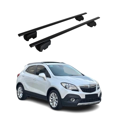OMAC Dachträger Grundtäger kompatibel mit Opel Mokka 2012-2016 Metall 75kg Schwarz 2tlg Geschlossene Reling für Fahrradträger, Dachboxen, Skiträger Abschließbar OMAC Dachträger Grundtäger kompatibel mit Opel Mokka 2012-2016 Metall 75kg Schwarz 2tlg Geschlossene Reling für Fahrradträger, Dachboxen, Skiträger Abschließbar