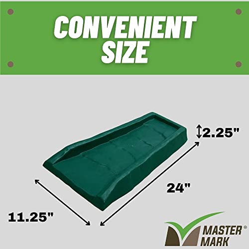 Master Mark Splash Block, Decorative Gutter Downspout Extensions, Splashguard, Foundation Water Diverter, Rain Gutter Guard, Plastic 24” (2 Pack) Green #TOP2