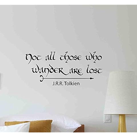Tolkien Quote Wall Decal Vinyl Sticker Not All Those Who Wander are Lost Motivational Inspirational Lettering Living Room Playroom Home Bedroom Decor Wall Art Poster Mural Print 778 Cover