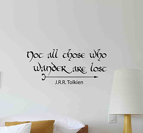 Tolkien Quote Wall Decal Not All Those Who Wander Are Lost Motivational Inspirational Lettering Gift Ideas Vinyl Sticker Living Room Playroom Home Bedroom Decor Art Poster Mural Print 778 #TOP1