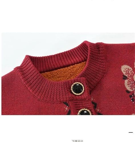 Grandma Knitted Cardigan Middle-Aged and Elderly Women's Sweaters Coat Spring Warm Long Sleeve Tops2