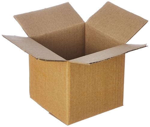 Image of BonKaso 3 Ply Brown Corrugated Shipping Boxes for Secure Packaging, Moving & Goods Transportation, 5x5x5 Inches, Eco-Friendly, Pack of 10