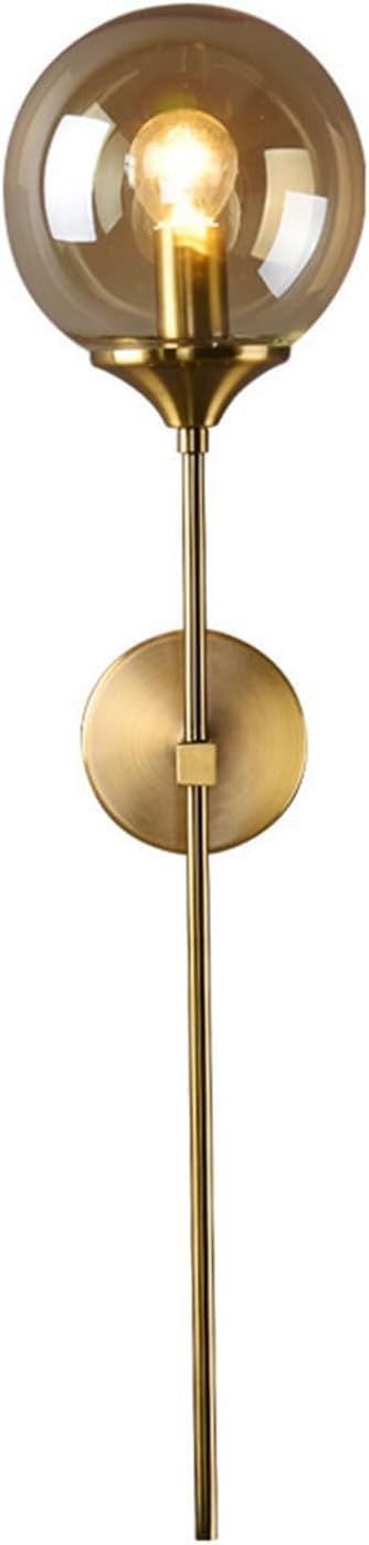 HCZKIUJY Wall Lighting Fixtures Long Pole Glass Globe Wall Sconce Modern Minimalist Industrial Wall Light Compatible with Living Room Corridor Bedroom Bathroom Vanity Mirror,Kitchen Light (Amber)