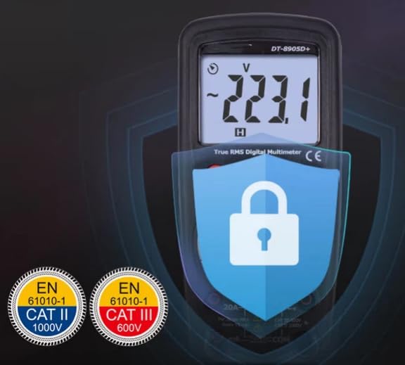 Multimetro digitale ad alta precisione portatile gamma manuale anti-ustione multifunzione Meter DT-8905D+