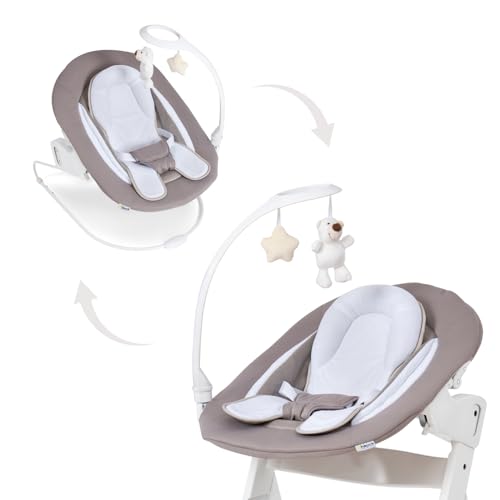 hauck Transat Bebe Éveil et Réducteur 2en1 Deluxe, Inclus Arche de Jeux et Structure à Bascule, Compatible Chaise Haute Bébé Alpha+ et Beta+, dès...