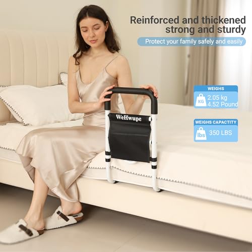 Image of WeHwupe Bed Rails for Elderly Adults Safety with Bedside Storage Pocket
