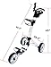 Qwik-Fold 3 Wheel Push Pull Golf CART - Foot Brake - ONE Second to Open & Close! (White/White)
