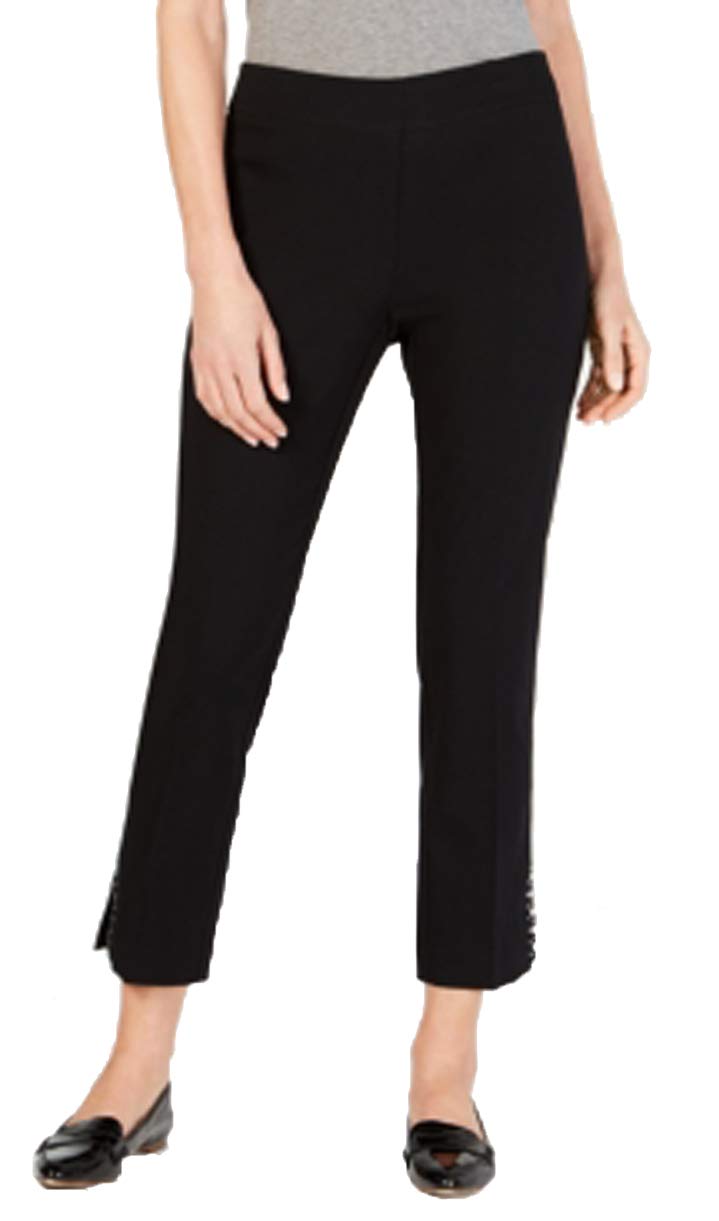 Mirror-Trim Ankle Pants Deep Black S