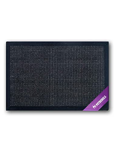 Petrebels Kratzmatte für Katzen 80 x 50 cm Farbe Schwarz, Premium Qualität Sisal-Matte, Mastermat Kratzteppich für die Krallenpflege Ihrer Katze Cover