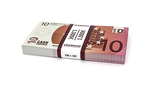 Cashbricks® 100 x 10 Euro Dinero de Juguete