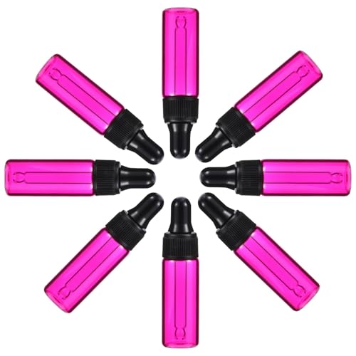 Didiseaon Botellas de Vidrio Gotero 5 Ml, Set de 30 Piezas (frasco Aro Plástico Negro y Gotero de Goma Negro), Frascos Dosificadores para Aceites Esenciales, Adecuado para Viaje