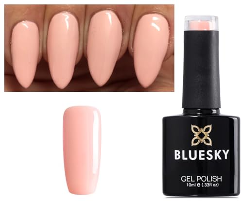 Bluesky Nail Gel Polish NUDE PEACHY PINK, LIGHT PEACH PINK COLOR - Dence Range SPRING SUMMER DC103 UV LED Soak Off