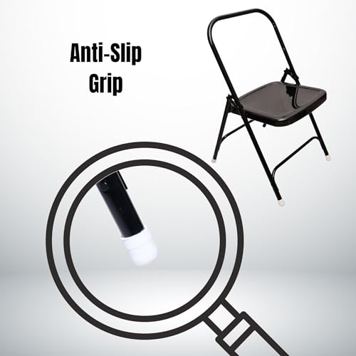 Image of Preeti Yoga Iyanger Yoga Backless Meditation Foldable Chair for Holding, Alignment & Flexibility | Capacity: 100kg (Medium - Black Color)