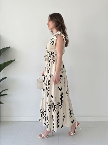 Image of Modestouze Attires Dress for Women Western Maxi Style, Indo Western Dresses, One Piece Long Gown, A Line Flared Pattern, Ethnic Look Outfit for Women