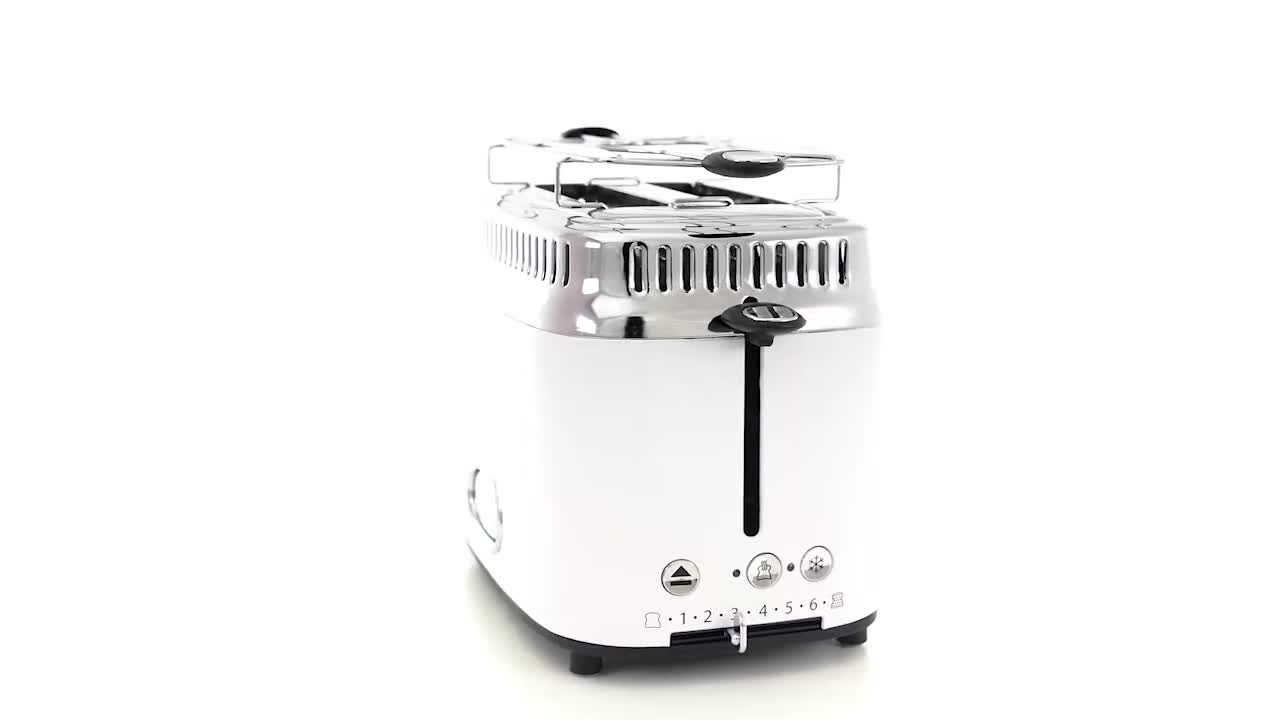 Amazon De Russell Hobbs Toaster Retro Weiss Countdown Anzeige Im Retrodesign Inkl Brotchenaufsatz 6 Einstellbare Braunungsstufen Auftau Aufwarmfunktion Schnell Toast Technologie 1300w Vintage 21683 56