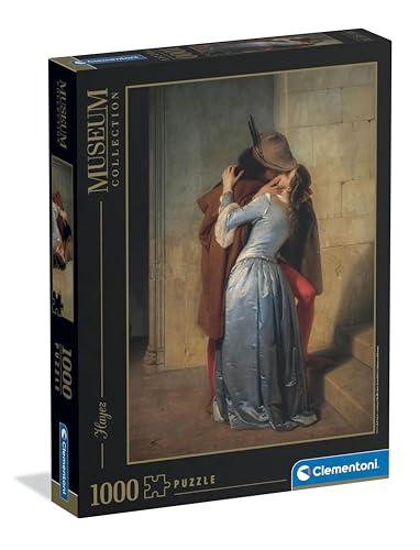 Clementoni - Puzzle 1000 Pezzi Arte per Adulti e Ragazzi, Museum Collection, Tema Bacio di Hayez, Idea Regalo Uomo e Donna, Made in Italy, 70x50 cm, 39994