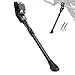 LELEKEY Bike Kickstand Aluminum Alloy Adjustable Height Bicycle Kickstand Single Leg Side Rear Mount Non Slip Bike Kick Stand for Most 20" 24" 26" Mountain Bike/Road Bike/BMX/MTB (Black)