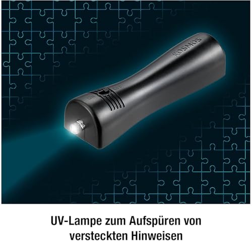 Die drei ??? - Krimi Puzzle - Die Villa der Rätsel von KOSMOS 697976, 300 Teile, Leuchtet im Dunkeln, mit UV-Lampe, Lesen, Puzzeln, Rätsel lösen, Detektiv Puzzle ab 10 Jahre