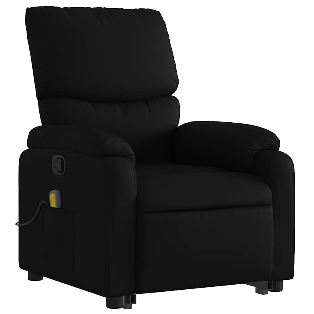 Fauteuil rehausseur inclinable avec massage à 6 points, fonction de levage électrique et dossier réglable, cadre stable en bois et métal, revêtement